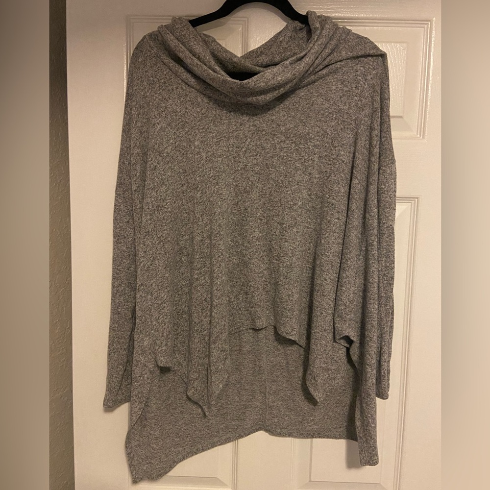 Express grey cowl neck sweater
